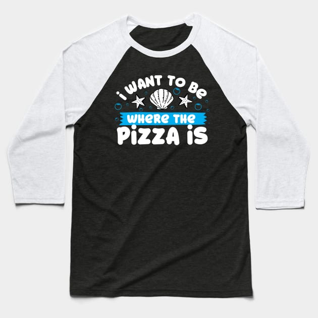 pizza Baseball T-Shirt by CurlyDesigns